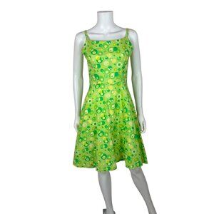 Retro Geometric Dress Womens Extra Small 1950s Style Atomic Fit & Flare